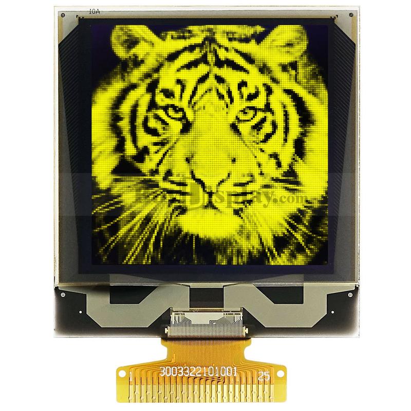 黄色1.5寸OLED显示屏/支持16级灰阶/128x128分辨率/并串口
