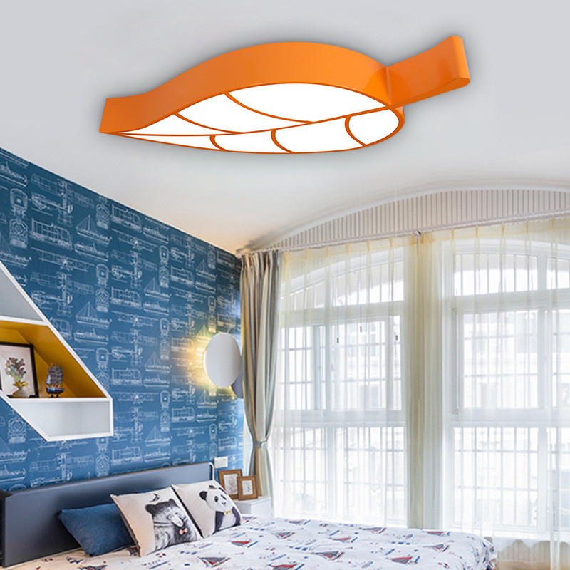 时尚个性童装店儿童房吸顶灯简约led卧室灯具卡通幼儿园树叶灯饰