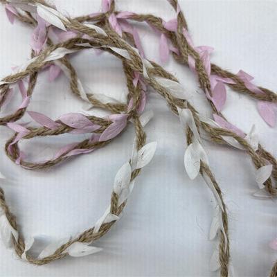 现货5mm仿真树叶麻绳藤条幼儿园diy创业子麻装饰编织小叶手工绳条