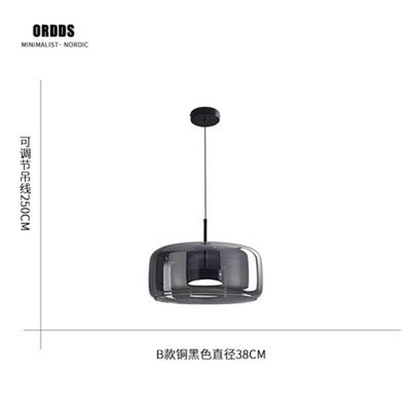 卧室床头吊灯简约现代创意玻璃小吊灯北欧长线意式极简设计师吊灯