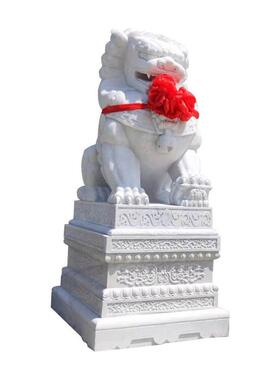 青石狮子寺院门口石狮子一对看门护院石头庭院家用门口石雕狮子