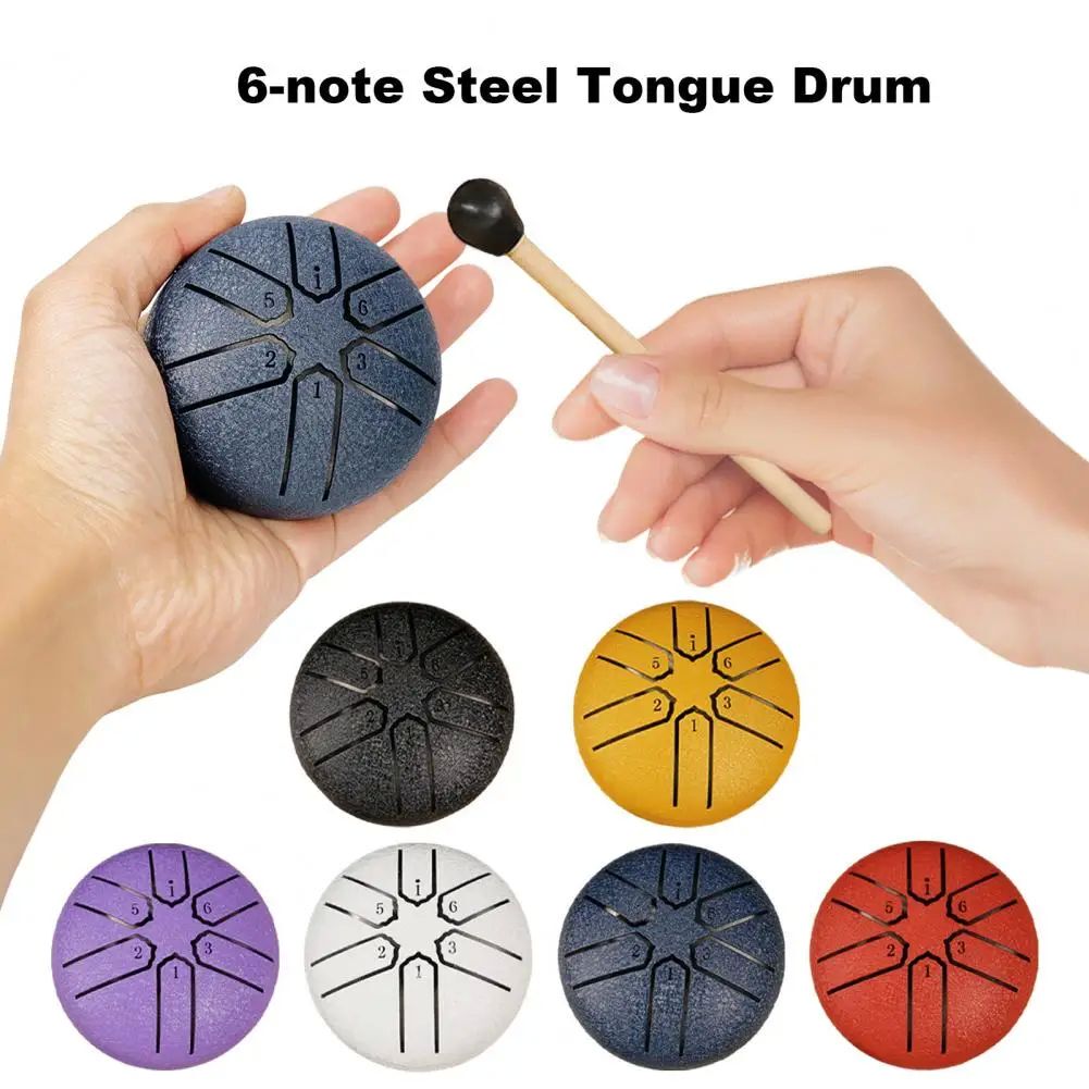 Steel Tongue Drum Rain Chime 3 Inches 6 Notes Mini Handpan D