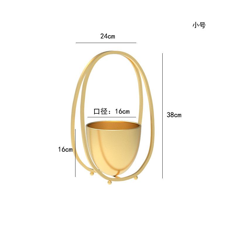 金色铁艺室内客厅阳台北欧新中式年宵花篮花盆花架蝴蝶兰专用提篮
