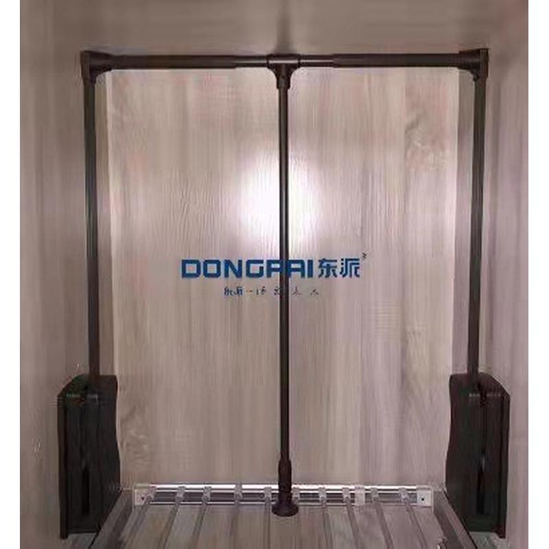 东派-升降衣柜阻尼缓冲升降衣架挂衣架挂衣器伸缩摩卡色银色