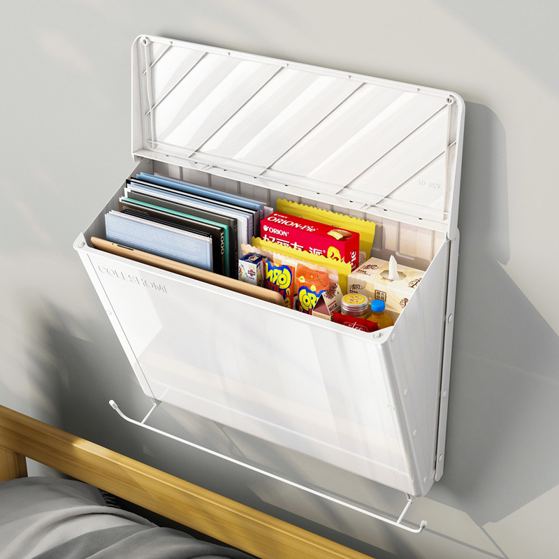 宿舍收纳神器床上铺墙上置物架y住校挂墙免打孔寝室床头书架壁挂