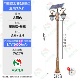 中山路灯太阳能灯3米双头高功率景观灯户外灯高杆灯花园灯室外led