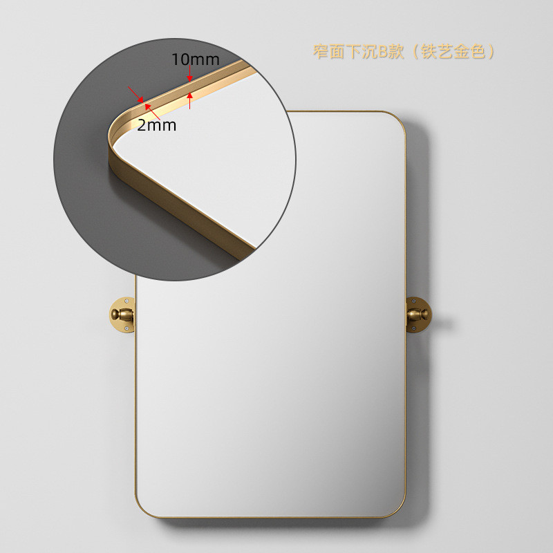 带边框长方形镜子卧室梳妆台浴室镜可调穿衣化妆镜厂家