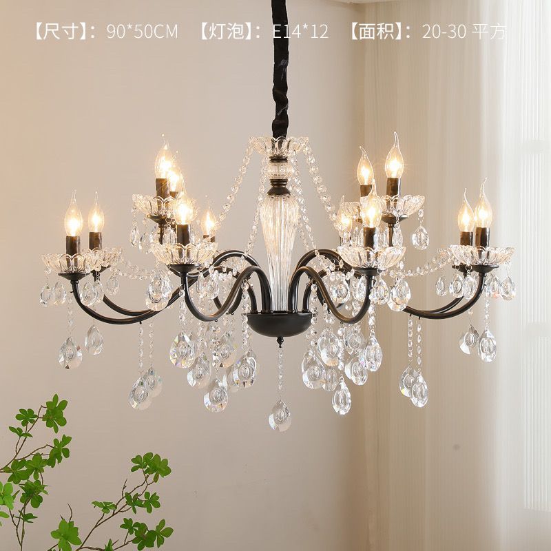 美式复古水晶灯中法式简约大气卧室欧式客厅轻奢餐厅古风蜡烛吊灯