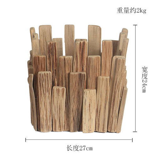 舞匠家居漂流木摆件手工饰摆创意花盆无孔水培花盆绿萝铜钱草