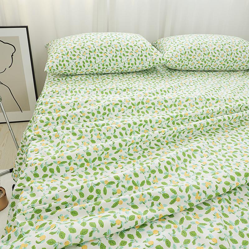 ki9s枇杷加厚叶子全棉老粗布单人双人夏季凉席床单床笠单件枕套可