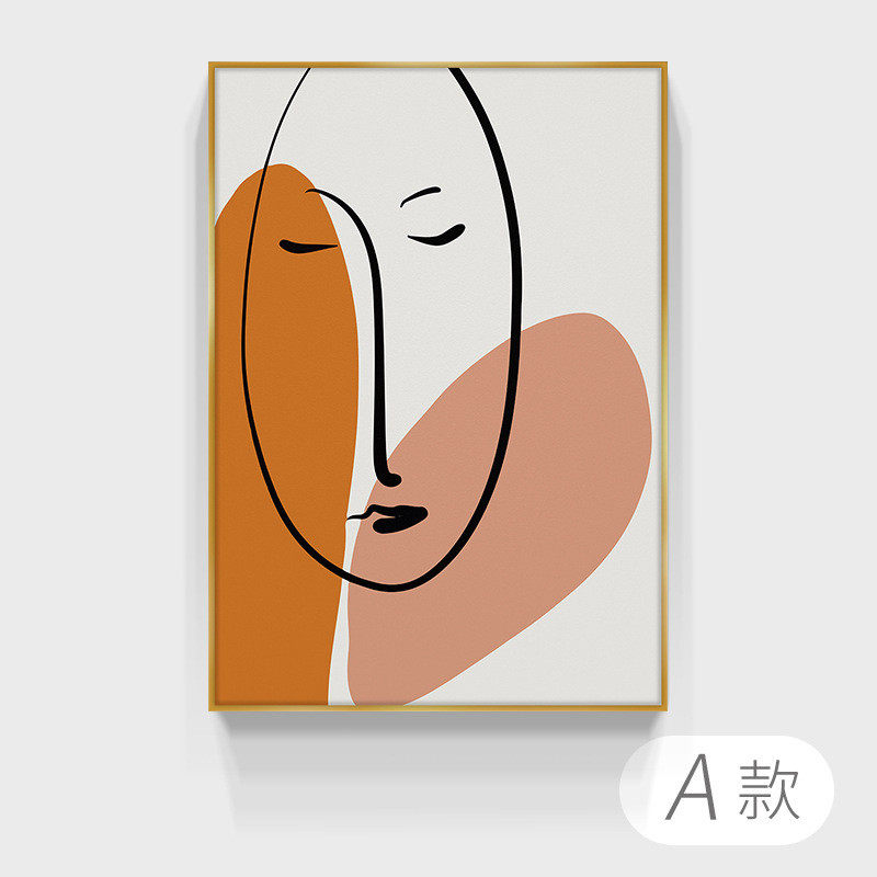 人物现代摩登抽象复古北欧文艺复兴装饰画客厅五联壁画卧室床头画