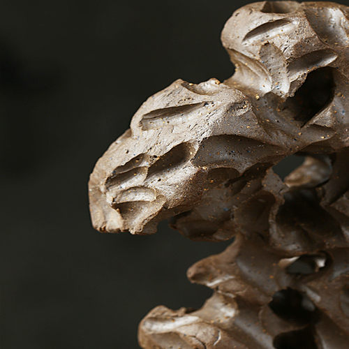 热销现代新中式创意原泥陶瓷太湖石摆件样板家居配饰客厅玄关软装