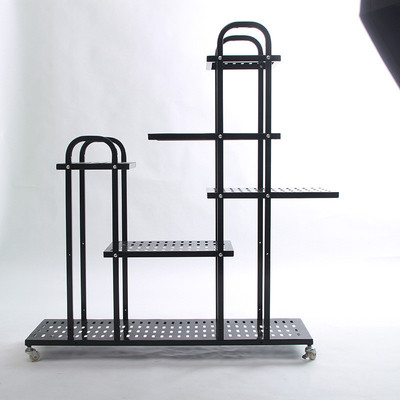 美式乡村复古铁艺花架落地式花盆架绿萝室内客厅阳台多层花架子