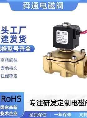 舜通2WS1黄铜电磁阀水阀4分G1/2气动电磁水用控制阀AC220V电磁阀