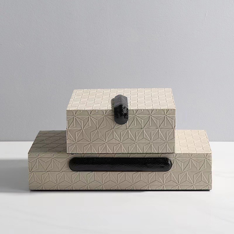 热销轻奢收纳盒首饰盒售楼部处样板房衣帽间卧室饰品盒木质首饰盒