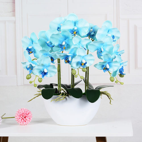 工厂手感蝴蝶兰仿真花摆件客厅直销兰花假花桌面花艺餐桌花娟花