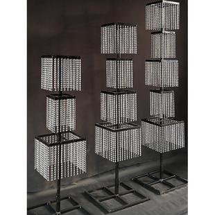 新款婚庆铁艺道具昭华水晶路引韩式婚礼装饰婚礼堂摆件交接区支架