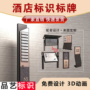 酒店标识标牌广场导示牌商场导视系统总平面索引图大堂立式指引牌