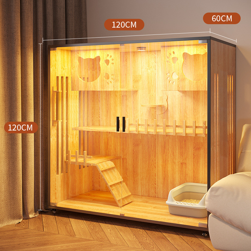 木质猫别墅猫笼猫柜子超大猫笼子猫窝二三层宠物柜猫咪房子猫舍柜