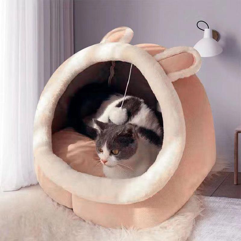 猫窝狗窝猫床垫子半封闭宠物猫咪四季保暖猫吉吉通用型可拆洗用品