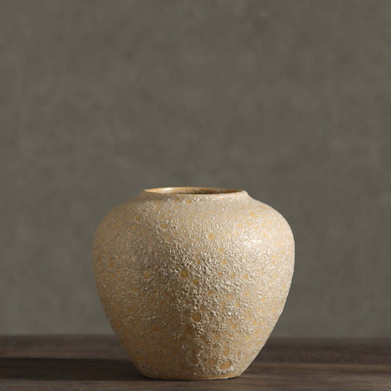 粗复古景德镇陶罐新中式陶瓷花瓶客厅插花装饰品酒店民宿餐桌摆件