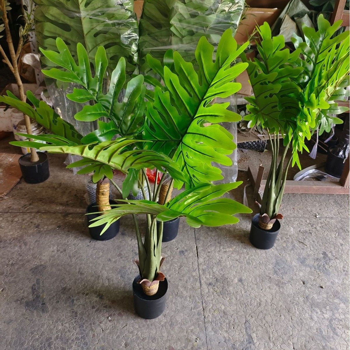 外贸仿真喜林芋盆栽仿真绿芋盆景仿真绿植绿芋摆件批发假花装饰