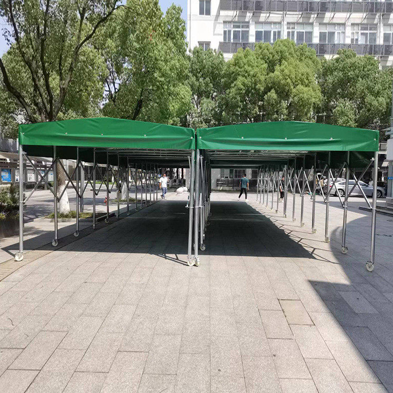 移动推拉雨篷户外定厂家可伸缩雨棚仓储物流遮阳棚雨篷仓库推拉棚