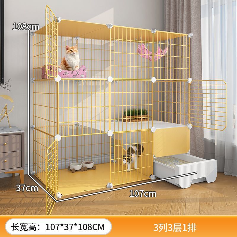 猫笼子超大厕所猫砂盆一体双层不占地带自由空间家用室内猫咪别墅