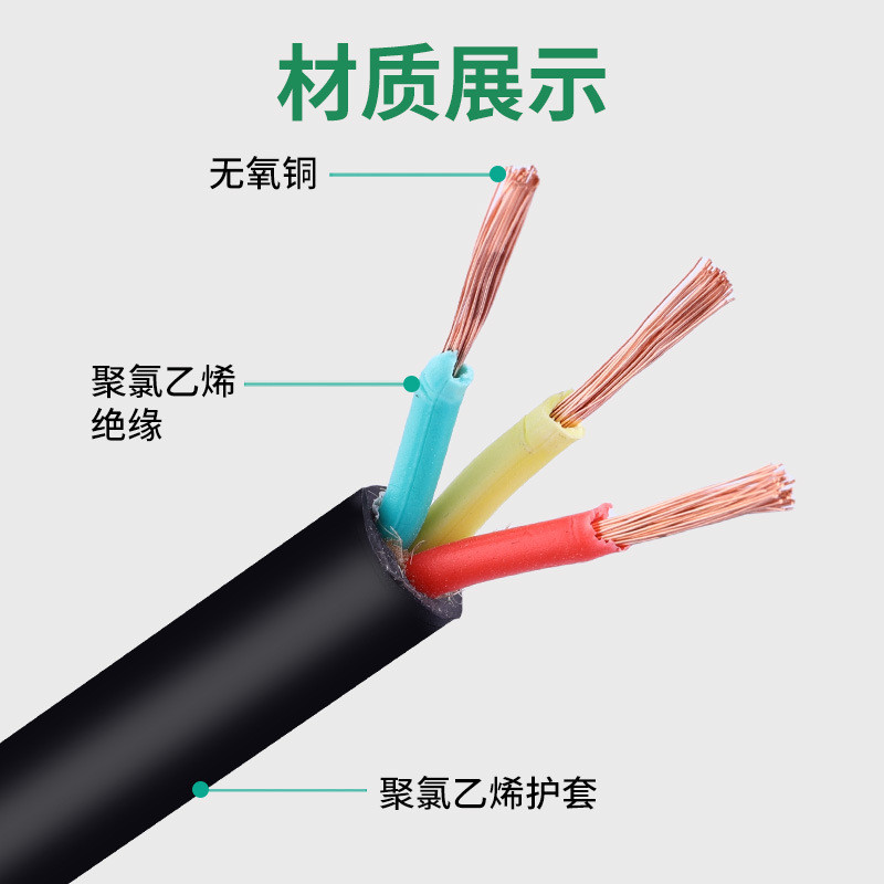 热销国标纯铜芯多股软芯电缆rvvz2/3/4/5芯10162535护套线vvr平方