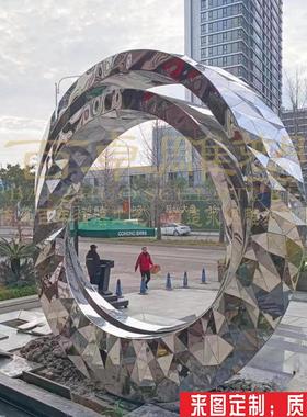 热销雕塑莫比乌斯环雕塑镜面菱形不锈钢地产雕塑商业广场雕塑