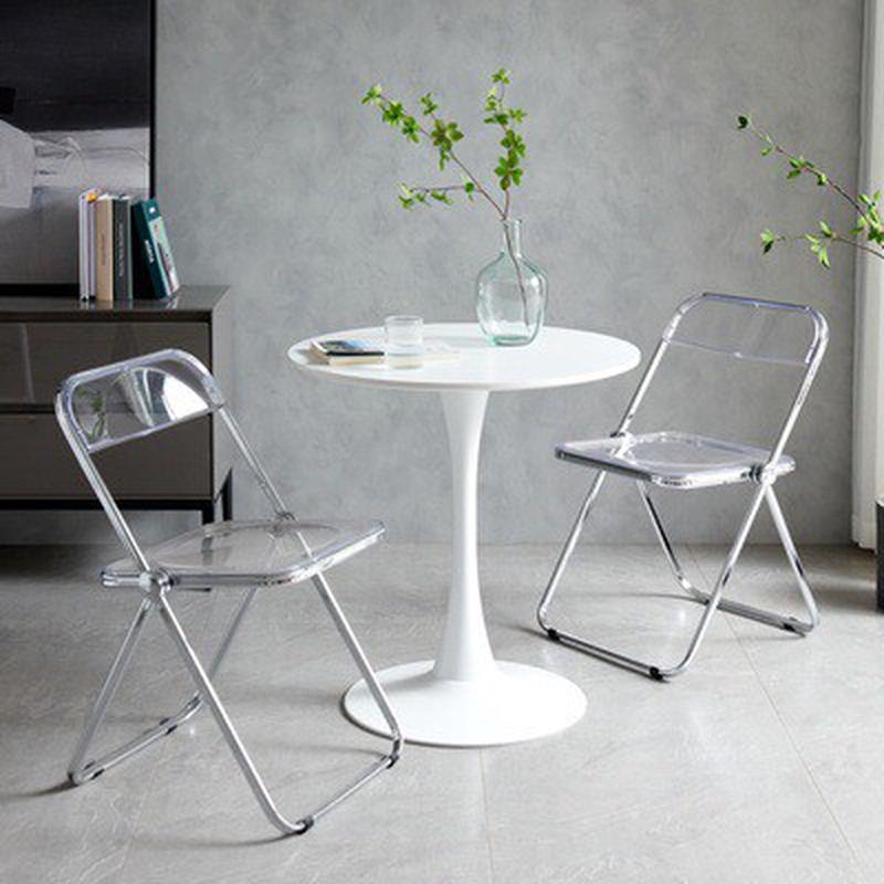 圆桌简约休闲郁金香烤漆白色洽谈桌咖啡奶茶店餐桌阳台北欧小桌椅