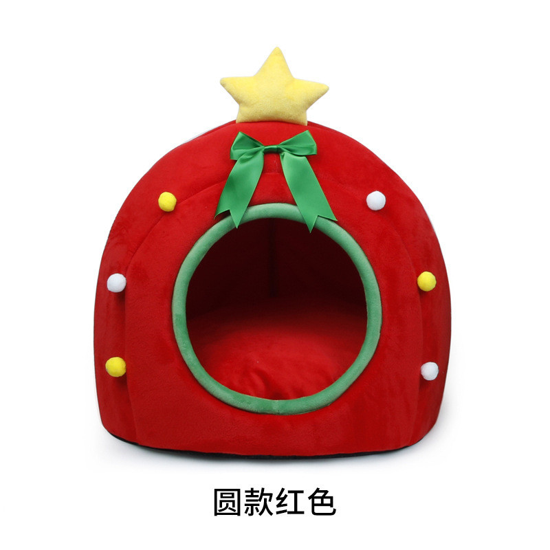 圣诞猫窝diy冬季保暖封闭式用品猫咪房子狗窝四季