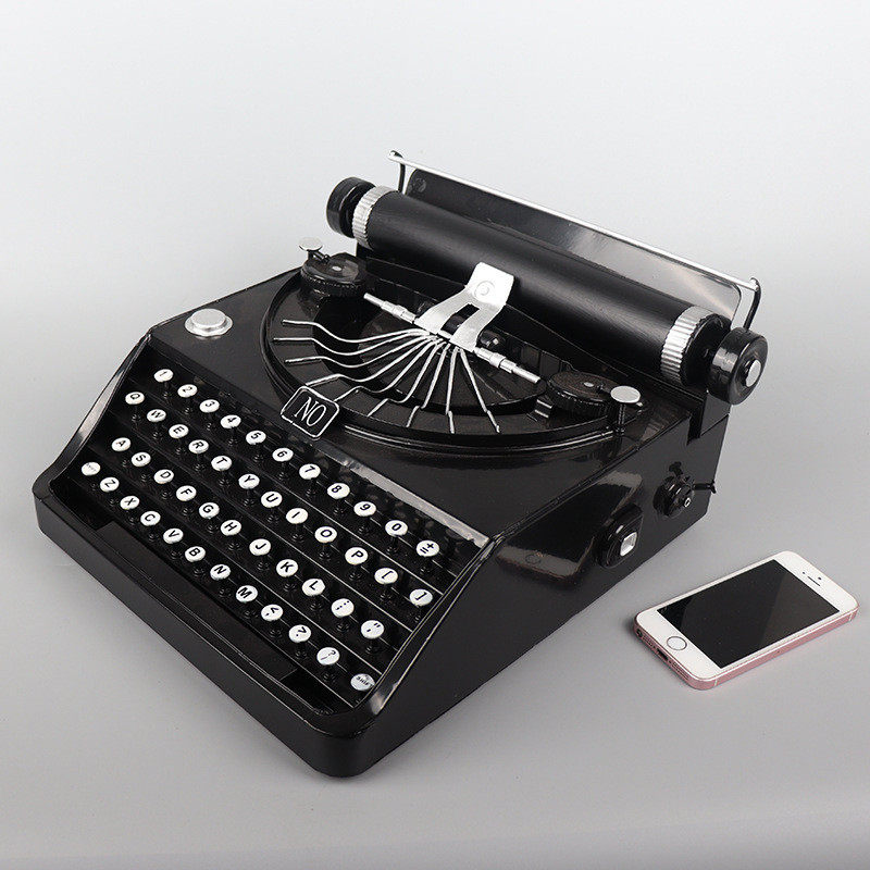 复古怀旧打字机模型铁皮手工艺品老式书店橱窗柜装饰摆件摄影道具