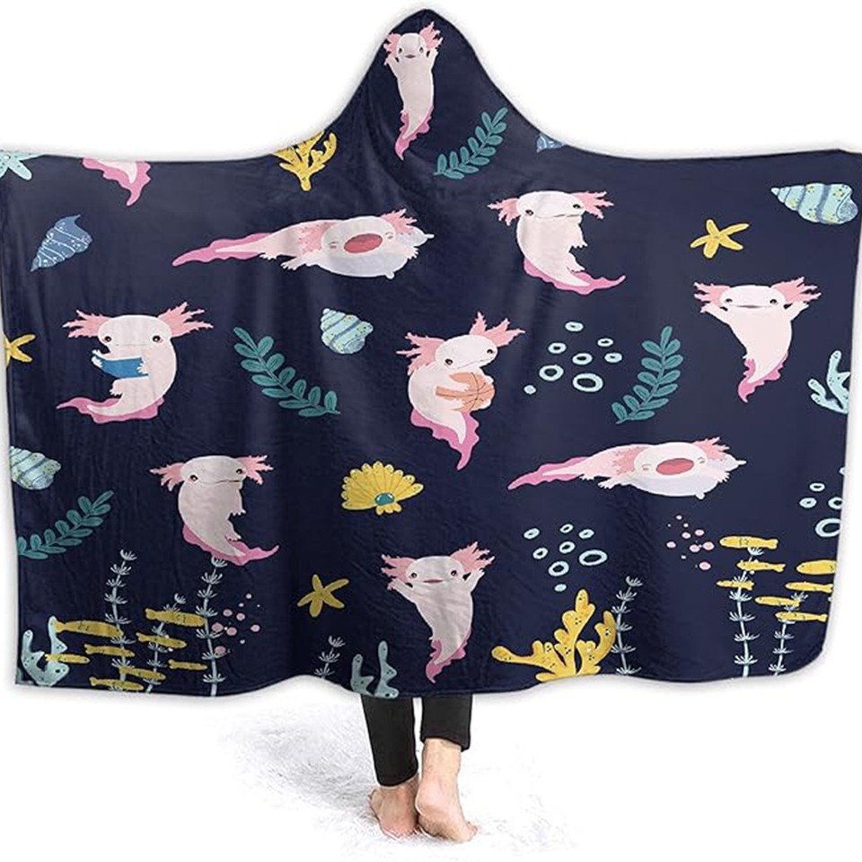 定制带帽连帽毛毯斗篷儿童印花毯子毯披风午睡毯法兰绒戴帽