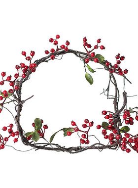 壁珠浆果藤1米红色仿真曼挂果藤婚庆摄影道具装饰藤条