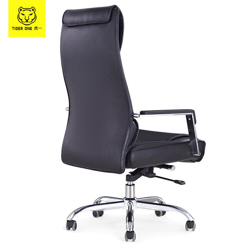 虎一办公家具黑色西皮质大班台经理老板椅子躺办公椅可后电脑椅子