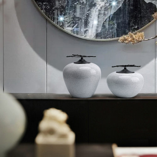 热销新中式陶瓷花瓶储物罐家居酒店样板房玄关展示酒柜饰品摆件装