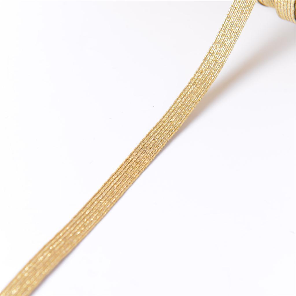 热销彩色全金粉走马松紧带金银369mm现货扁平葱银葱弹力带橡筋