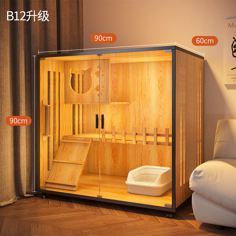 木质猫咪猫笼猫柜子超大猫笼子猫窝二三层宠物柜猫别墅房子猫舍柜