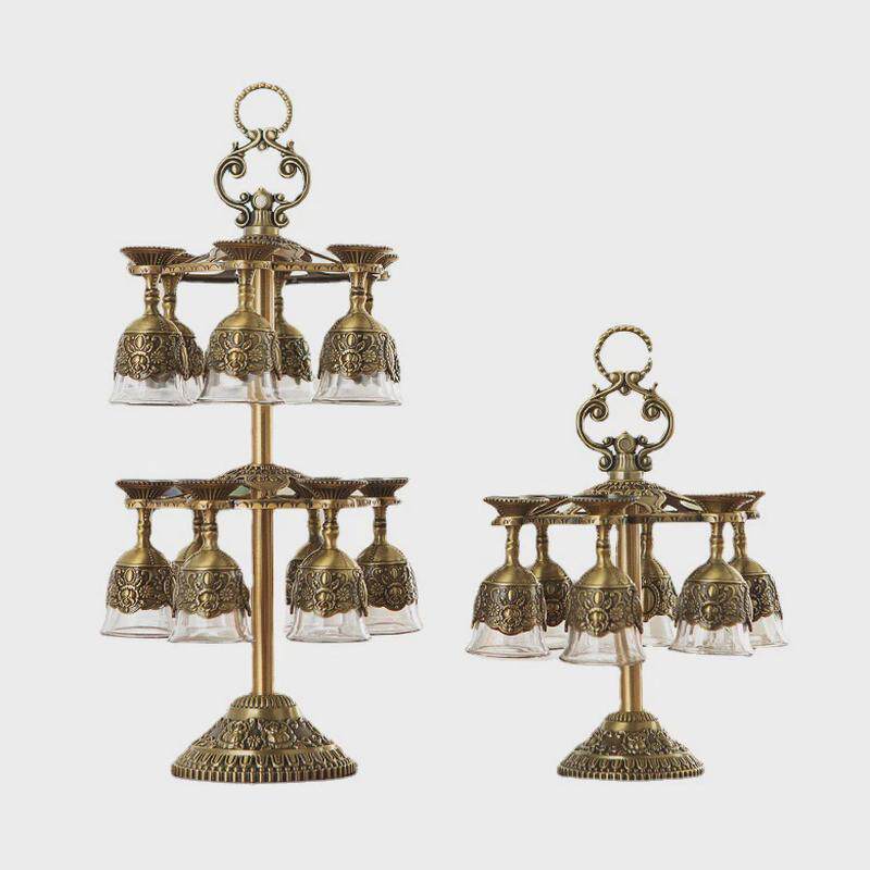 欧式创意置物架红酒杯架倒挂金属工艺家居装饰品酒柜摆件杯子收纳