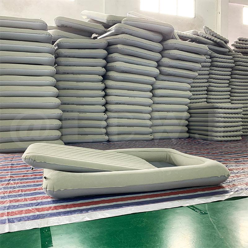 利成现货充气儿童室内床垫pvc分体绒吹气床垫空气床可折叠植便携