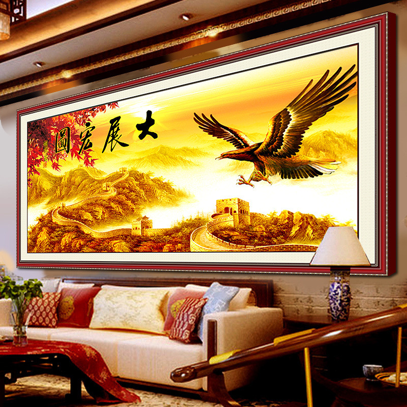 钻石画满钻5d魔方钻石画钻石画新款客厅大展鸿图