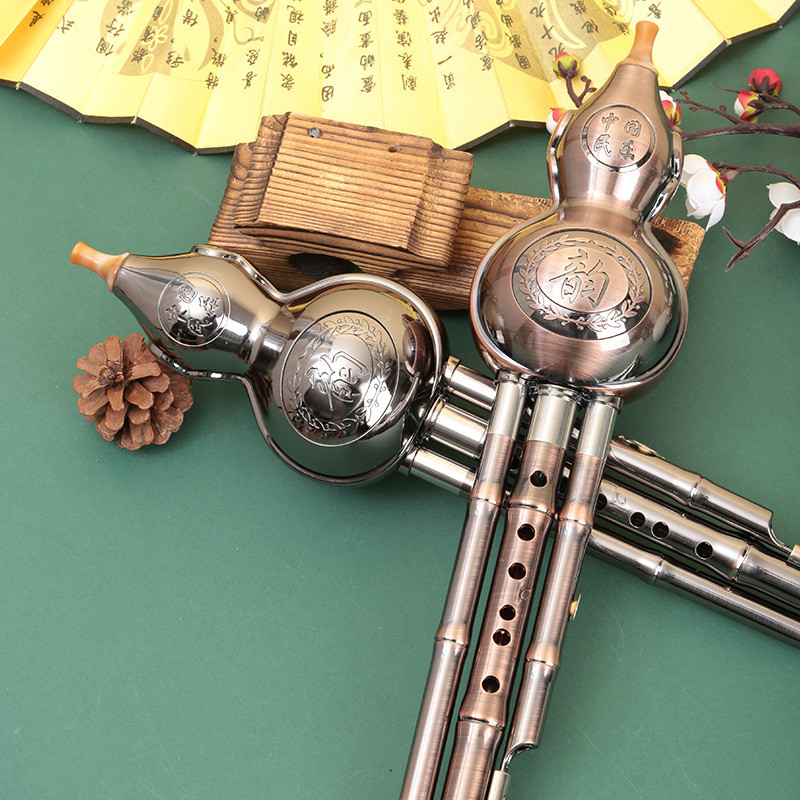 厂家货源红古铜镀青铜葫芦丝成人葫芦丝乐器七孔初学乐器入门