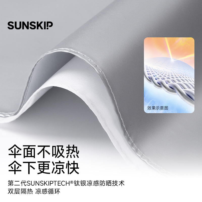 SUNSKIP花系列钛银太阳伞防紫外线晴雨两用遮阳伞专业双层防晒伞