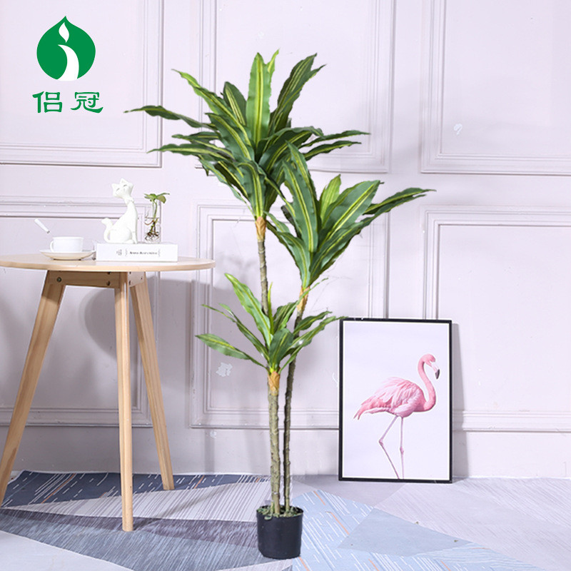 工厂仿真巴西铁巴西木绿植盆栽仿真植物树卉阳台假花家居装饰摆件
