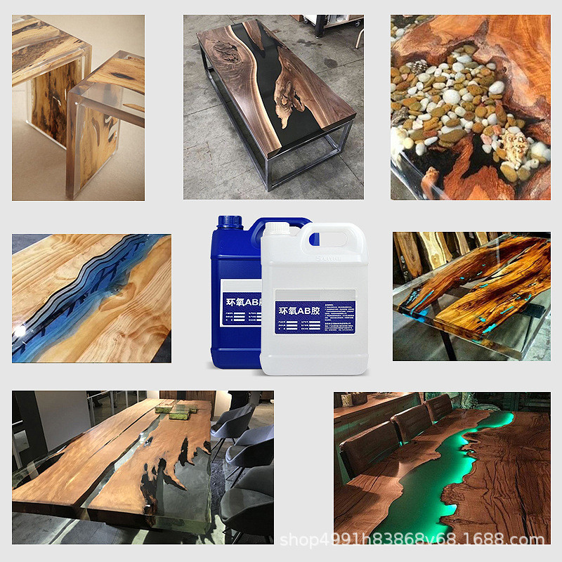 一次性灌封18cm抛光河流桌木墩胶硬胶慢干ab胶工艺灌封胶打磨树脂