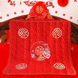 f63x批发结婚男女方婚房新婚坐福垫新娘床上百福刺绣加大坐垫用品