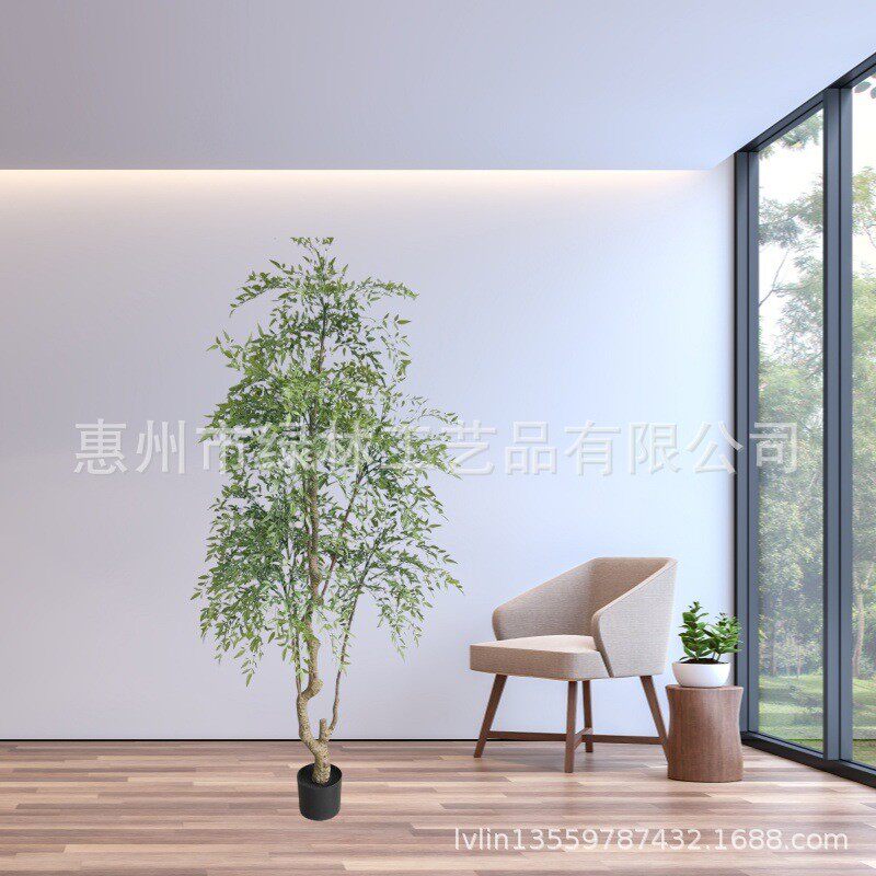 仿真南天竹网红室内盆栽假仿真批发仿真树落地盆栽批发绿植绿