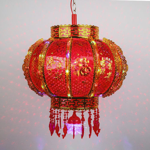 新年灯笼led七彩旋转走马灯乔迁阳台挂饰灯笼结婚春节喜庆灯笼