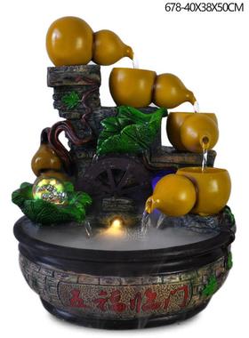 新品大号假山流水鱼缸喷泉大象树脂摆件室内水景义乌树脂工艺品